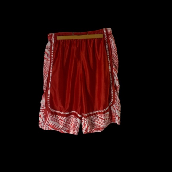 Boss Wear Hawaiian Red & White Border Print Jersey Shorts Size L - Picture 6 of 10